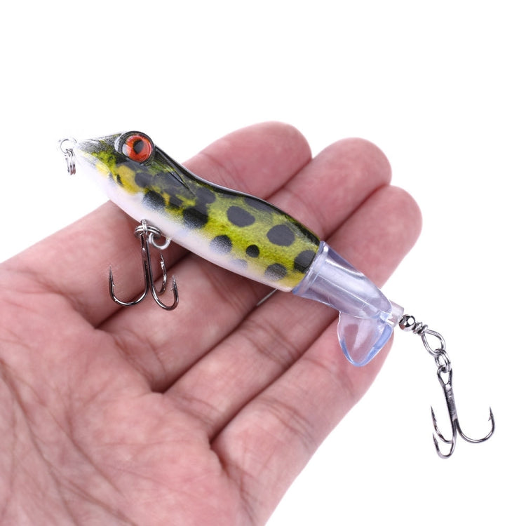 HENGJIA PE021 9.5cm/11g Frog Water Tartr Wood Bait Road Sub-Propeller Fish Bait, 1, 2, 3, 4, 5