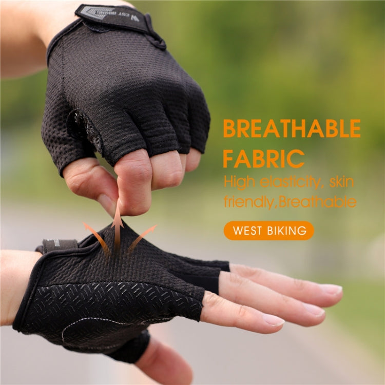 WEST BIKING YP0211218 Cycling Breathable Short Gloves Non-Slip Half Finger Gloves, M, L, XL, 2XL