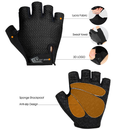 WEST BIKING YP0211218 Cycling Breathable Short Gloves Non-Slip Half Finger Gloves, M, L, XL, 2XL
