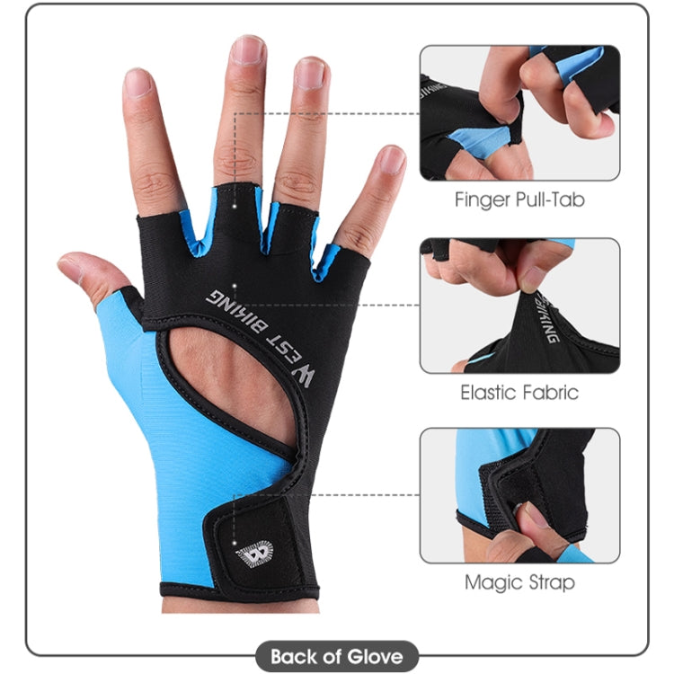 WEST BIKING YP0211217 Cycling Breathable Silicone Palm Gloves Fitness Training Wrist Guard Sports Gloves, M, L, XL