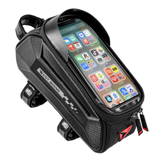 WEST BIKING 7 Inch Bike Top Tube Front Hard Shell Bag Touch Screen Waterproof Riding Gear Bag, YP0707261