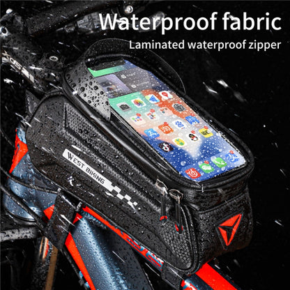 WEST BIKING 7 Inch Bike Top Tube Front Hard Shell Bag Touch Screen Waterproof Riding Gear Bag, YP0707261