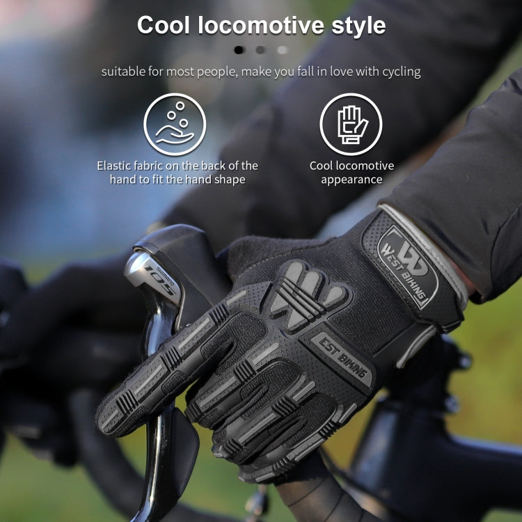 WEST BIKING YP0211208 Riding Gloves Motorcycle Bike Long Finger Non-Slip Touch Screen Gloves, M, L, XL