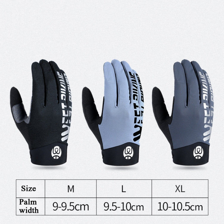 WEST BIKING YP0211214 Long Finger Shock Absorption Non-Slip Touch Screen Gloves Cycling Sports Gloves, M, L, XL