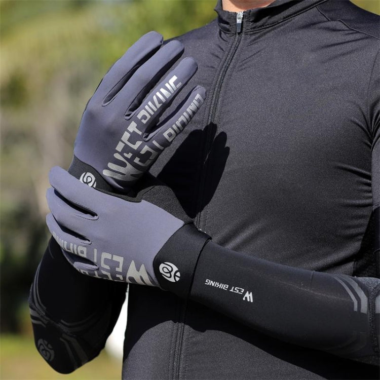WEST BIKING YP0211214 Long Finger Shock Absorption Non-Slip Touch Screen Gloves Cycling Sports Gloves, M, L, XL
