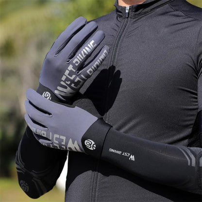 WEST BIKING YP0211214 Long Finger Shock Absorption Non-Slip Touch Screen Gloves Cycling Sports Gloves, M, L, XL