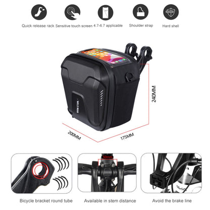 WILD MAN GS9 Mountain Bike Handle Bag Hanging Bag Riding Head Bag Touch Screen EVA Hard Shell Bag, GS9