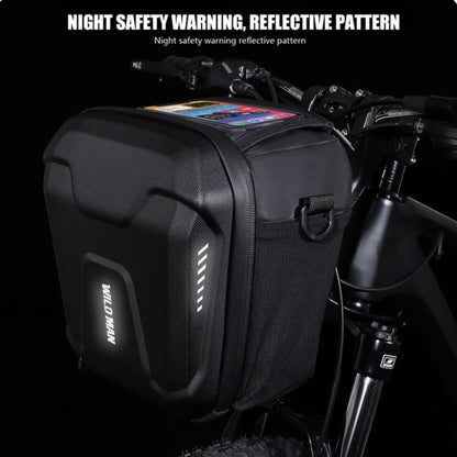 WILD MAN GS9 Mountain Bike Handle Bag Hanging Bag Riding Head Bag Touch Screen EVA Hard Shell Bag, GS9