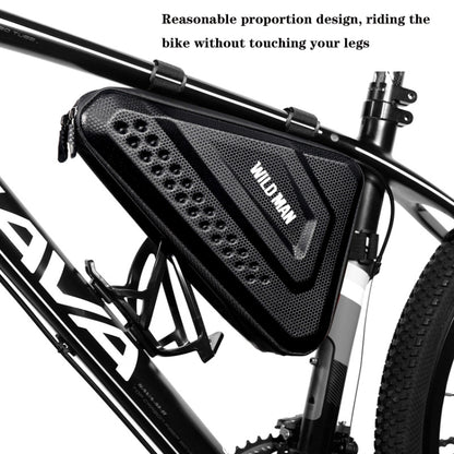 WILD MAN ES19 Bicycle EVA Hard Shell Triangle Bag Mountain Bike Front Beam Bag, ES19 (Black)