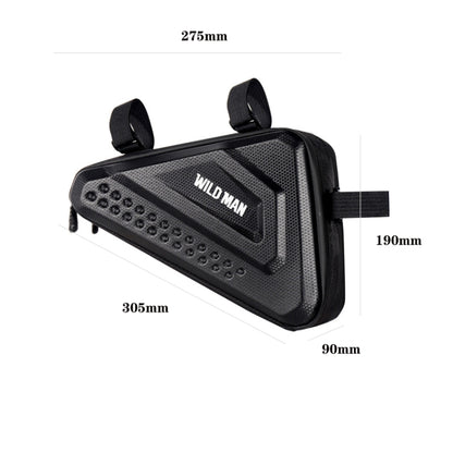 WILD MAN ES19 Bicycle EVA Hard Shell Triangle Bag Mountain Bike Front Beam Bag, ES19 (Black)