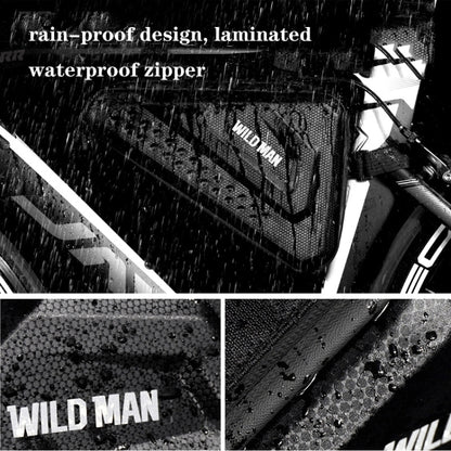 WILD MAN ES19 Bicycle EVA Hard Shell Triangle Bag Mountain Bike Front Beam Bag, ES19 (Black)