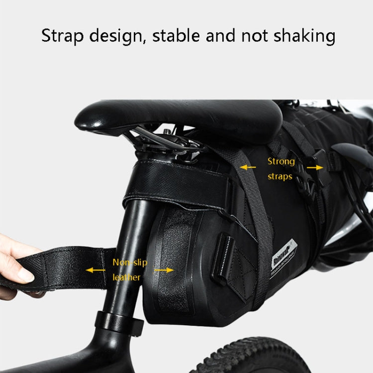 Rhinowalk RK19511 Full Waterproof Bicycle Saddle Tail Bag Big Capacity Road Bike Bag, RK19511 Black 10L, RK19512 Black 5L, RK19513 Black 13L
