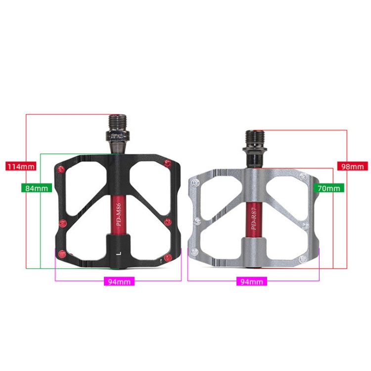 1 Pair PROMEND Mountain Bike Road Bike Bicycle Aluminum Pedals, D-M86, PD-M86, PD-R87