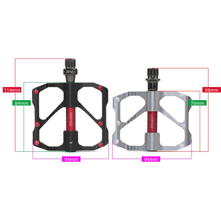 1 Pair PROMEND Bicycle Road Bike Mountain Bike 3 Palin Carbon Fiber Bearing Pedal, PD-M86C, PD-R87C
