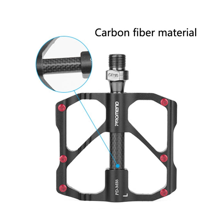 1 Pair PROMEND Bicycle Road Bike Mountain Bike 3 Palin Carbon Fiber Bearing Pedal, PD-M86C, PD-R87C