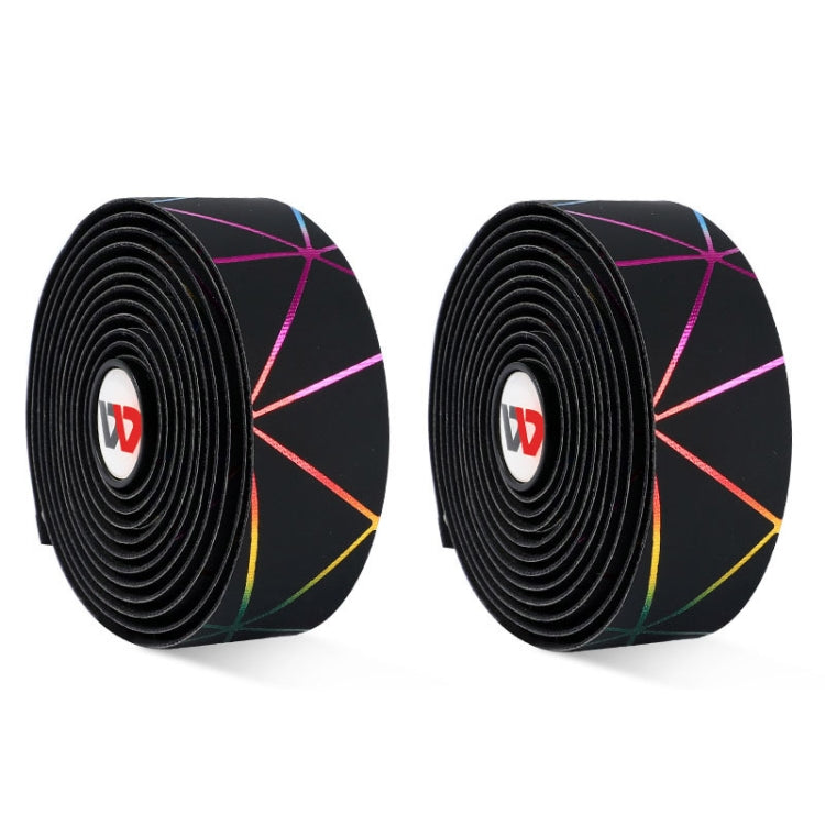 1 Pair WEST BIKING YP0804059 Road Bike Color Line Bar Belt PU Non-Slip Riding Bar Belt, Black Color, Silver Color, Red Black, White Color, Pure Black, Blue Black