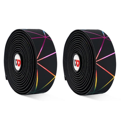 1 Pair WEST BIKING YP0804059 Road Bike Color Line Bar Belt PU Non-Slip Riding Bar Belt, Black Color, Silver Color, Red Black, White Color, Pure Black, Blue Black
