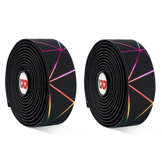 1 Pair WEST BIKING YP0804059 Road Bike Color Line Bar Belt PU Non-Slip Riding Bar Belt, Black Color, Silver Color, Red Black, White Color, Pure Black, Blue Black