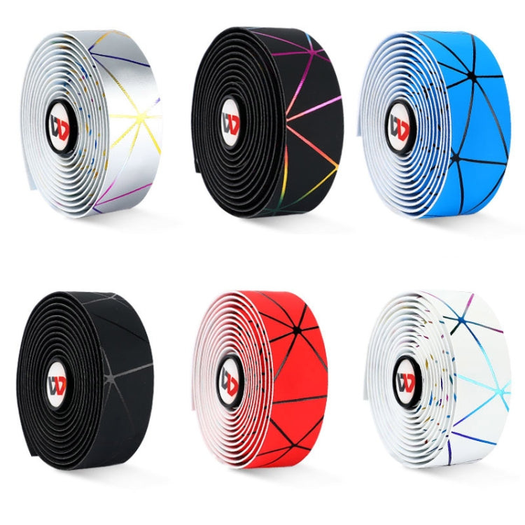 1 Pair WEST BIKING YP0804059 Road Bike Color Line Bar Belt PU Non-Slip Riding Bar Belt, Black Color, Silver Color, Red Black, White Color, Pure Black, Blue Black