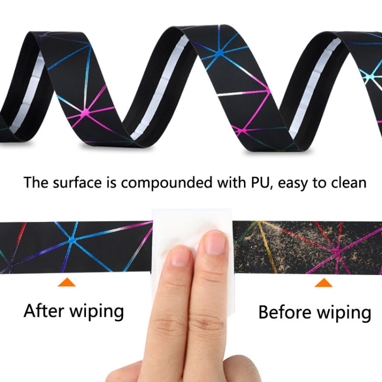 1 Pair WEST BIKING YP0804059 Road Bike Color Line Bar Belt PU Non-Slip Riding Bar Belt, Black Color, Silver Color, Red Black, White Color, Pure Black, Blue Black