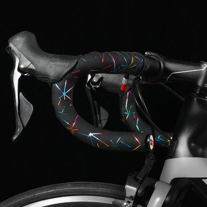 1 Pair WEST BIKING YP0804059 Road Bike Color Line Bar Belt PU Non-Slip Riding Bar Belt, Black Color, Silver Color, Red Black, White Color, Pure Black, Blue Black