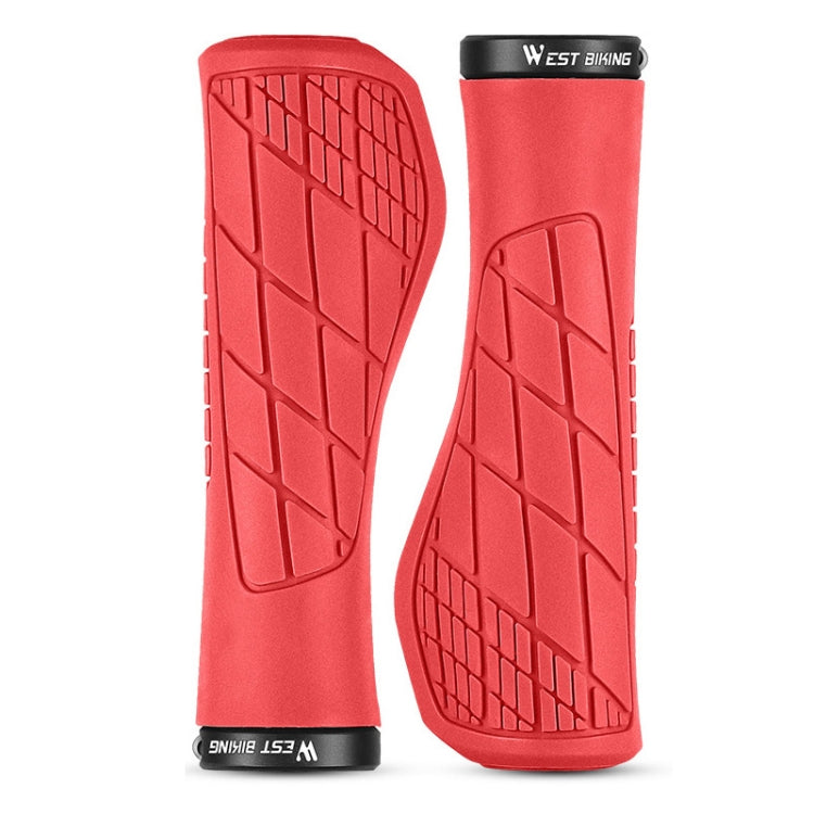 1 Pair WEST BIKING YP0804060 Bicycle Grips Mountain Bike Non-Slip Rubber Grips, YP0804060