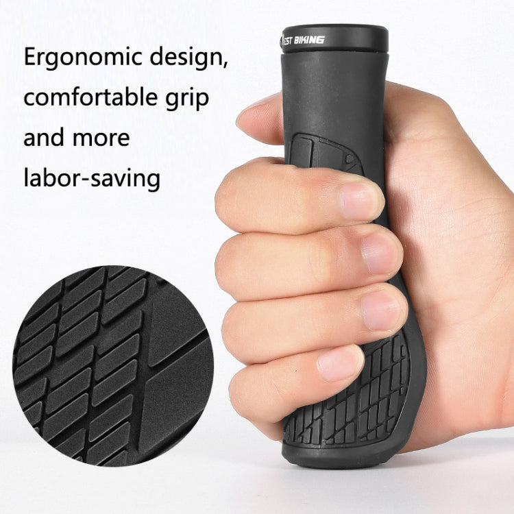 1 Pair WEST BIKING YP0804060 Bicycle Grips Mountain Bike Non-Slip Rubber Grips, YP0804060