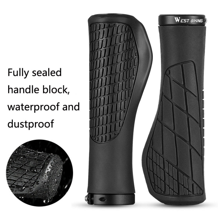 1 Pair WEST BIKING YP0804060 Bicycle Grips Mountain Bike Non-Slip Rubber Grips, YP0804060