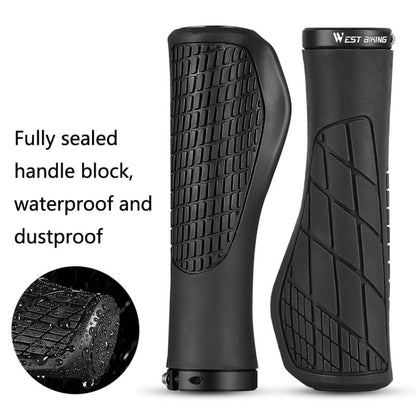 1 Pair WEST BIKING YP0804060 Bicycle Grips Mountain Bike Non-Slip Rubber Grips, YP0804060