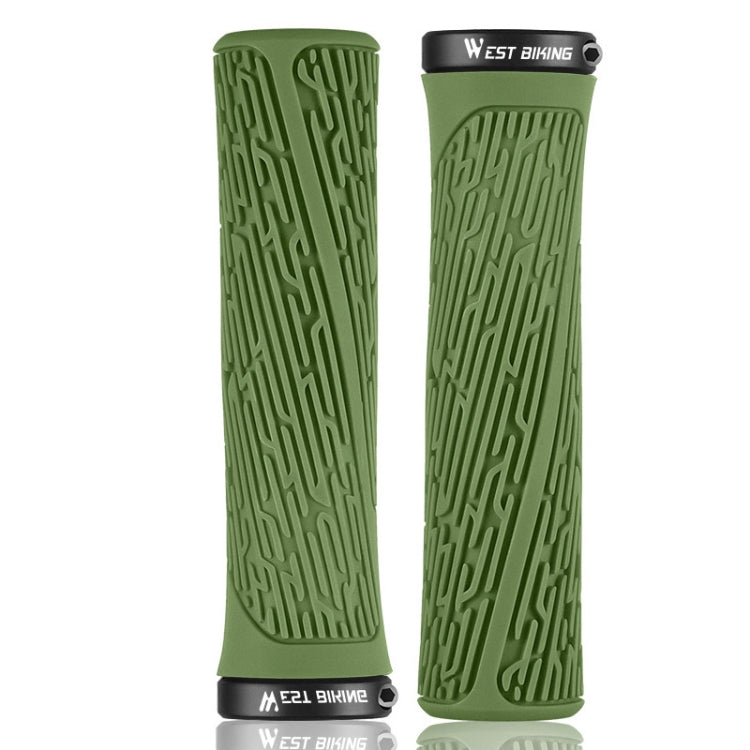 1 Pair WEST BIKING YP0804061 Bicycle Anti-Slip Shock Absorber Grip Mountain Bike Rubber Handlebar Cover, YP0804061, YP0804061 Grass