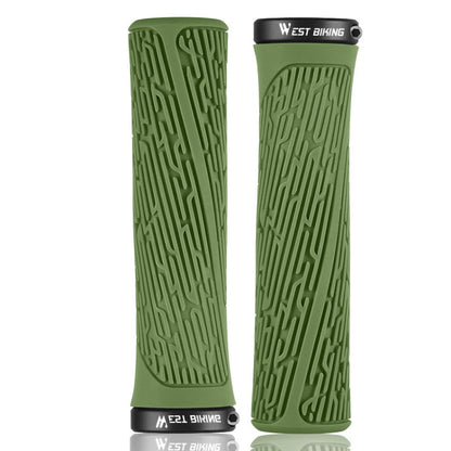 1 Pair WEST BIKING YP0804061 Bicycle Anti-Slip Shock Absorber Grip Mountain Bike Rubber Handlebar Cover, YP0804061, YP0804061 Grass