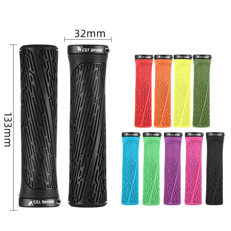 1 Pair WEST BIKING YP0804061 Bicycle Anti-Slip Shock Absorber Grip Mountain Bike Rubber Handlebar Cover, YP0804061, YP0804061 Grass