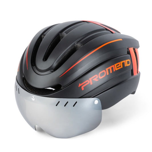 PROMEND TK-12H15 Mountain Bike USB Magnetic Goggles Helmet With Warning Light, PROMEND TK-12H15(Black Red), PROMEND TK-12H15(Titanium Gray)