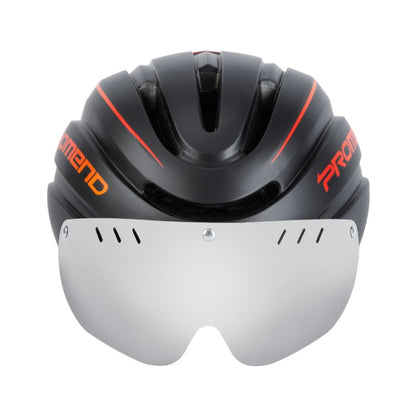 PROMEND TK-12H15 Mountain Bike USB Magnetic Goggles Helmet With Warning Light, PROMEND TK-12H15(Black Red), PROMEND TK-12H15(Titanium Gray)