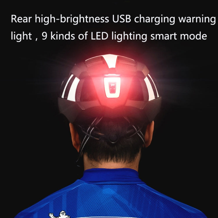 PROMEND TK-12H15 Mountain Bike USB Magnetic Goggles Helmet With Warning Light, PROMEND TK-12H15(Black Red), PROMEND TK-12H15(Titanium Gray)