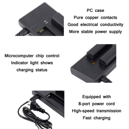 Jinnet 2 PCS Smart Dual Charge Handheld Gimbal Camera Battery Charger For DJI/Osmo