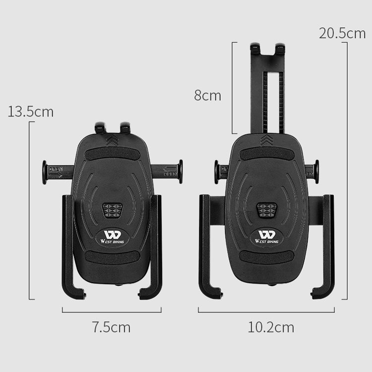 WEST BIKING  Bike Mobile Phone Holder Aluminum 360 Rotatable Electric Bike Scooter Motorcycle Phone Stand,Style:, Handlebar Style, Rearview Mirror Style