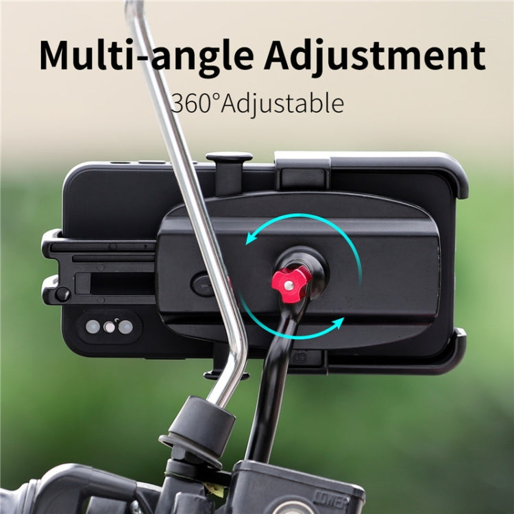 WEST BIKING  Bike Mobile Phone Holder Aluminum 360 Rotatable Electric Bike Scooter Motorcycle Phone Stand,Style:, Handlebar Style, Rearview Mirror Style