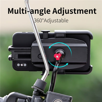 WEST BIKING  Bike Mobile Phone Holder Aluminum 360 Rotatable Electric Bike Scooter Motorcycle Phone Stand,Style:, Handlebar Style, Rearview Mirror Style