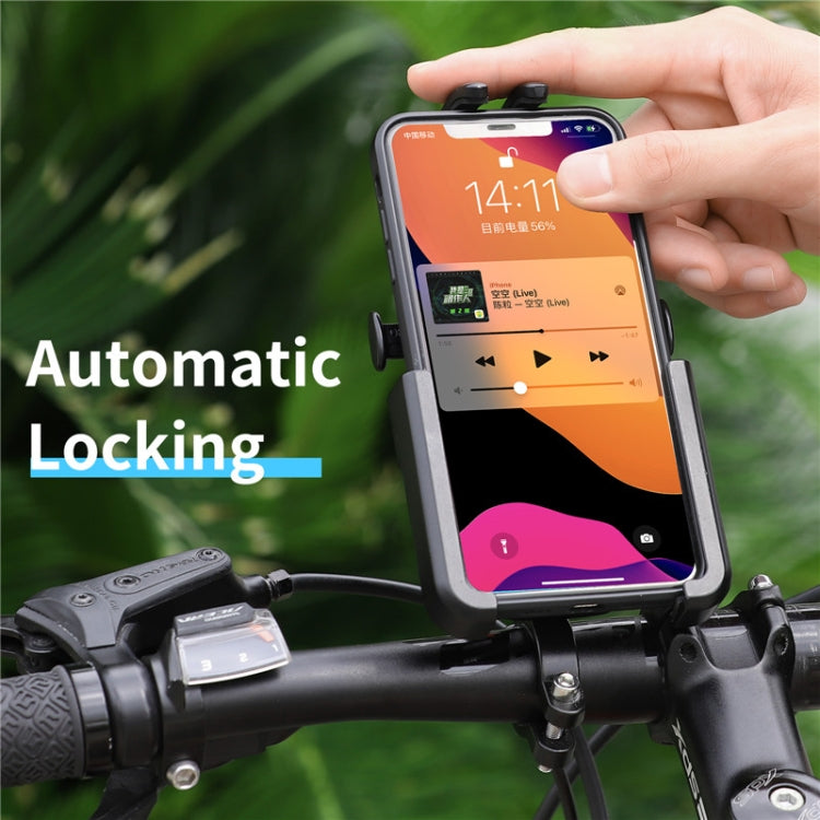 WEST BIKING  Bike Mobile Phone Holder Aluminum 360 Rotatable Electric Bike Scooter Motorcycle Phone Stand,Style:, Handlebar Style, Rearview Mirror Style