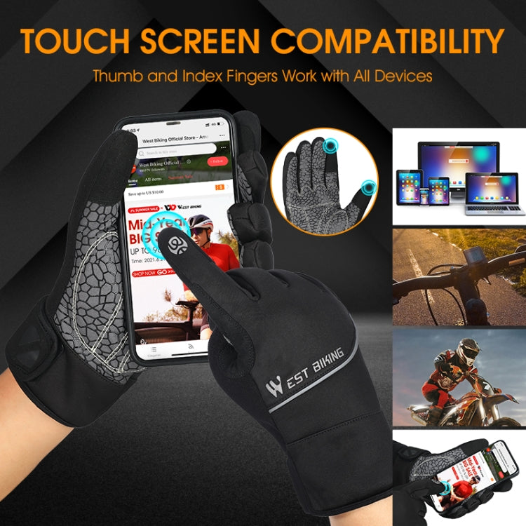WEST BIKING YP0211220 Winter Warm Fleece Ski Gloves Silicone Non-Slip Riding Gloves, M, L, XL