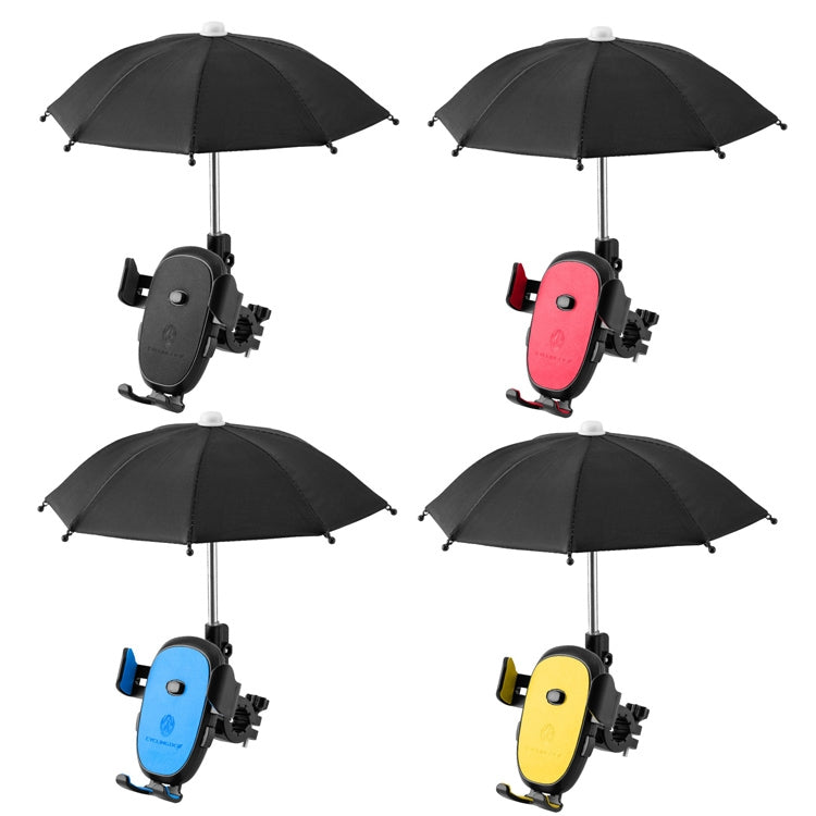 CYCLINGBOX BG-2935 Bicycle Mobile Phone Bracket With Umbrella Waterproof Navigation Electric Car Mobile Phone Frame, Style:, Handlebar Installation (Black), Handlebar Installation (Red), Handlebar Installation (Blue), Handlebar Installation (Yellow)���...