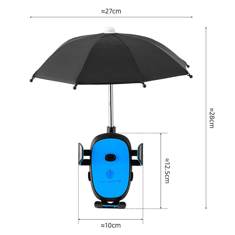 CYCLINGBOX BG-2935 Bicycle Mobile Phone Bracket With Umbrella Waterproof Navigation Electric Car Mobile Phone Frame, Style:, Handlebar Installation (Black), Handlebar Installation (Red), Handlebar Installation (Blue), Handlebar Installation (Yellow)���...