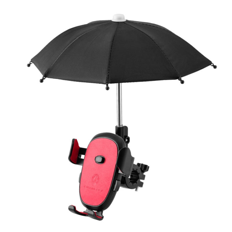CYCLINGBOX BG-2935 Bicycle Mobile Phone Bracket With Umbrella Waterproof Navigation Electric Car Mobile Phone Frame, Style:, Handlebar Installation (Black), Handlebar Installation (Red), Handlebar Installation (Blue), Handlebar Installation (Yellow)���...