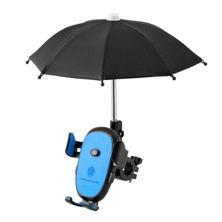 CYCLINGBOX BG-2935 Bicycle Mobile Phone Bracket With Umbrella Waterproof Navigation Electric Car Mobile Phone Frame, Style:, Handlebar Installation (Black), Handlebar Installation (Red), Handlebar Installation (Blue), Handlebar Installation (Yellow)���...
