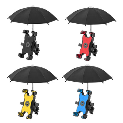 CYCLINGBOX Bicycle Mobile Phone Bracket With Parasol Rider Mobile Phone Frame, Style:, Handlebar Installation (Black), Handlebar Installation (Red), Handlebar Installation (Yellow), Handlebar Installation (Bue), Rearview Mirror Installation (Black)����...