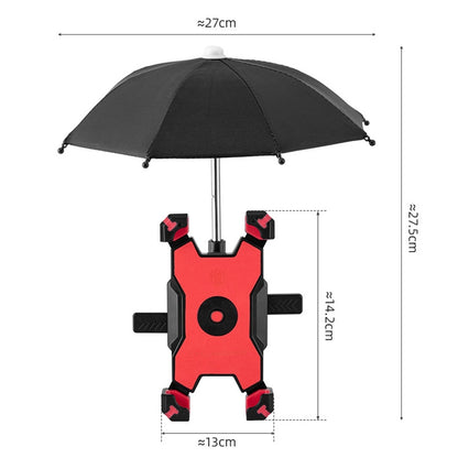 CYCLINGBOX Bicycle Mobile Phone Bracket With Parasol Rider Mobile Phone Frame, Style:, Handlebar Installation (Black), Handlebar Installation (Red), Handlebar Installation (Yellow), Handlebar Installation (Bue), Rearview Mirror Installation (Black)����...