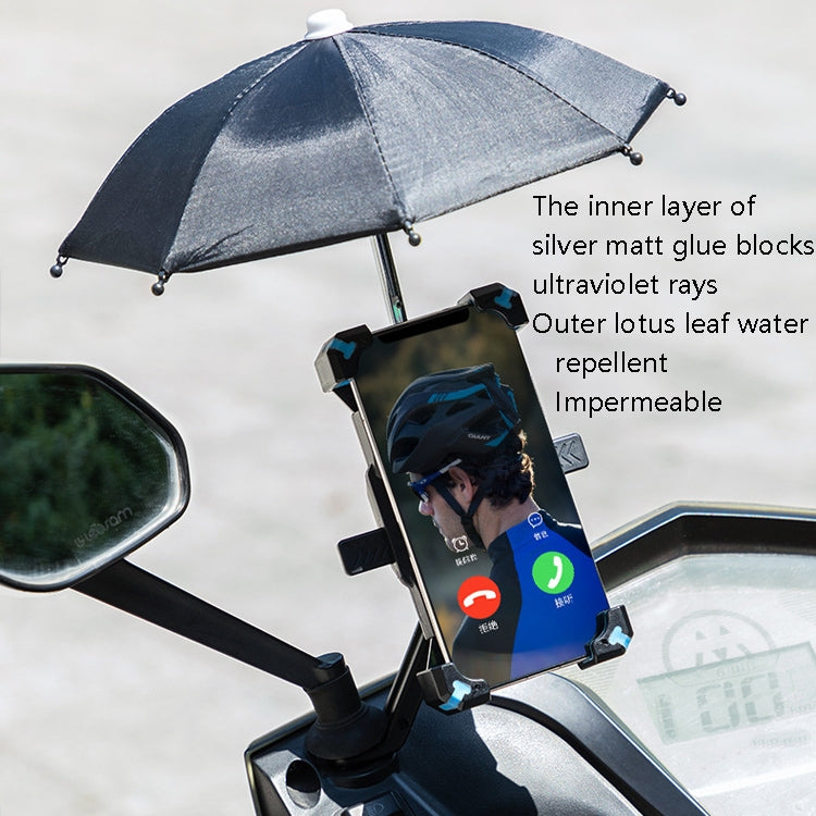 CYCLINGBOX Bicycle Mobile Phone Bracket With Parasol Rider Mobile Phone Frame, Style:, Handlebar Installation (Black), Handlebar Installation (Red), Handlebar Installation (Yellow), Handlebar Installation (Bue), Rearview Mirror Installation (Black)����...
