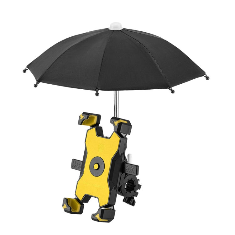 CYCLINGBOX Bicycle Mobile Phone Bracket With Parasol Rider Mobile Phone Frame, Style:, Handlebar Installation (Black), Handlebar Installation (Red), Handlebar Installation (Yellow), Handlebar Installation (Bue), Rearview Mirror Installation (Black)����...