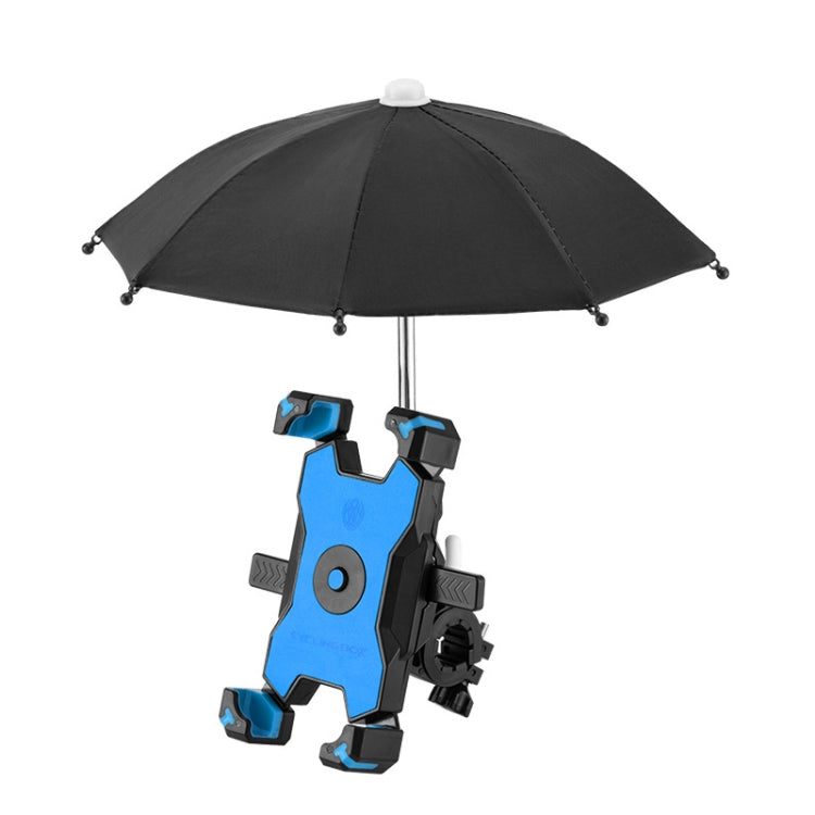 CYCLINGBOX Bicycle Mobile Phone Bracket With Parasol Rider Mobile Phone Frame, Style:, Handlebar Installation (Black), Handlebar Installation (Red), Handlebar Installation (Yellow), Handlebar Installation (Bue), Rearview Mirror Installation (Black)����...